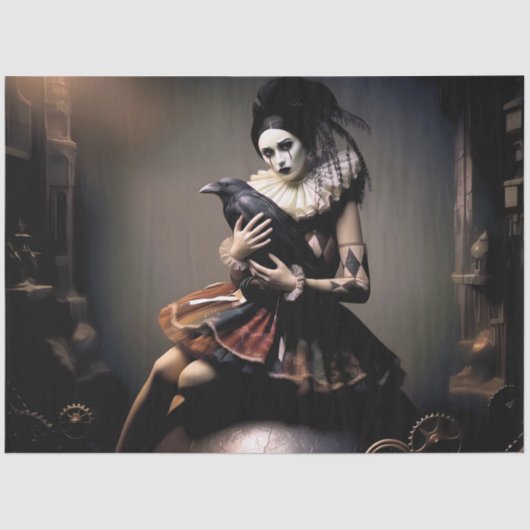 Dark Romantic Raven Motif 薄葉紙 (正面)