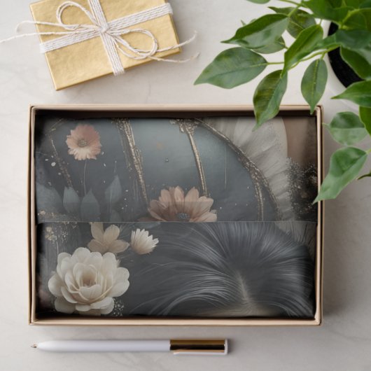 Dark Romantic Woman Portrait Decoupage 薄葉紙 (ギフト)