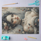 Dark Romantic Woman Portrait Decoupage 薄葉紙 (クラフト)
