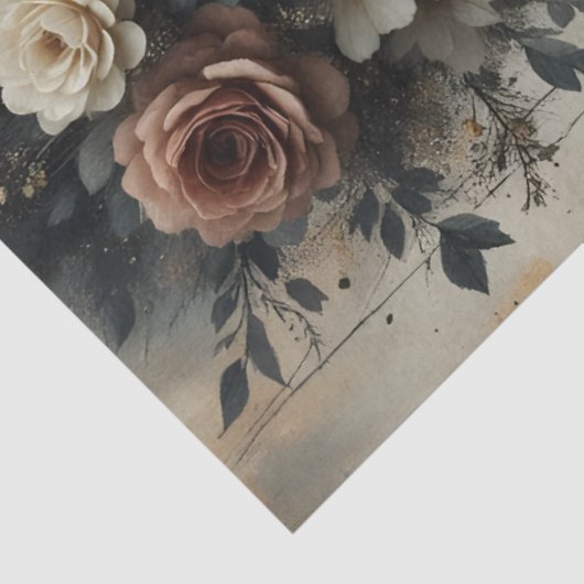 Dark Romantic Woman Portrait Decoupage 薄葉紙 (詳細)