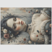 Dark Romantic Woman Portrait Decoupage 薄葉紙 (正面)