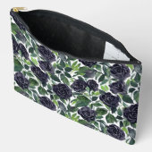 Dark rose delight, black roses watercolor pattern アクセサリーポーチ (見開き)