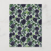 Dark rose delight, watercolor black roses print ポストカード (正面)