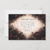 Dark Rose Gothic Wedding サンキューカード (正面)