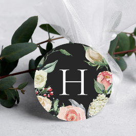 Dark Rose | Monogram Wedding Envelope Seal ラウンドシール