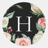 Dark Rose | Monogram Wedding Envelope Seal ラウンドシール (正面)