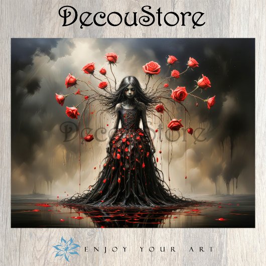 Dark Rose Siren Decoupage 薄葉紙