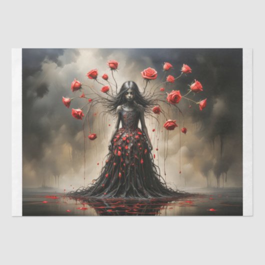 Dark Rose Siren Decoupage 薄葉紙 (正面)