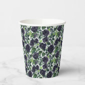 Dark roses watercolor ornament 紙コップ (左)