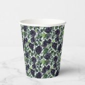 Dark roses watercolor ornament 紙コップ (右)