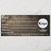 Dark Rustic Vintage Medieval Gift Certificate セーブザデート (裏面)