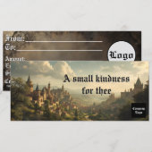 Dark Rustic Vintage Medieval Gift Certificate セーブザデート (正面/裏面)