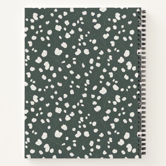 Dark Sage Green Botanical Personalized ノートブック (裏面)