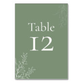 Dark Sage Green Botanical Table Number テーブルナンバー (裏面)