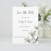 Dark Sage Green Botanical Wedding セーブザデート (スタンド正面)