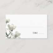 Dark Sage Green Botanical Wedding プレイスカード (正面)