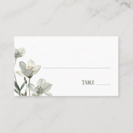 Dark Sage Green Botanical Wedding プレイスカード