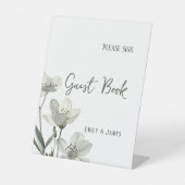 Dark Sage Green Botanical Wedding 台座サイン (正面)