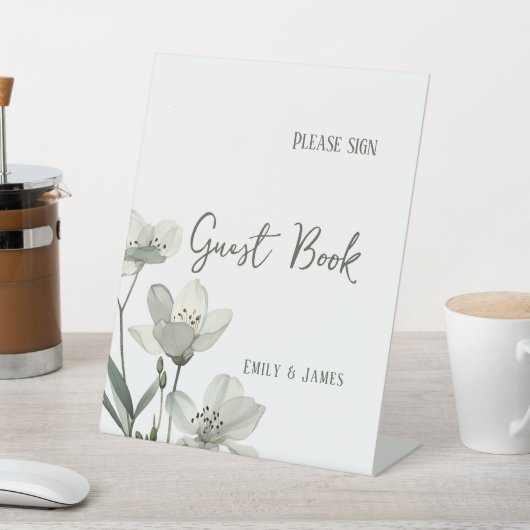 Dark Sage Green Botanical Wedding 台座サイン (インサイチュ)