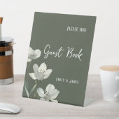 Dark Sage Green Botanical Wedding 台座サイン (インサイチュ)