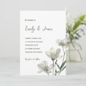 Dark Sage Green Botanical Wedding 招待状 (スタンド正面)