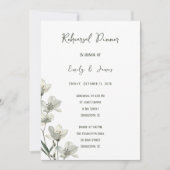 Dark Sage Green Botanical Wedding 招待状 (正面)
