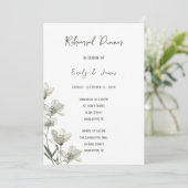 Dark Sage Green Botanical Wedding 招待状 (スタンド正面)