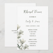Dark Sage Green Botanical Wedding 招待状 (正面/裏面)