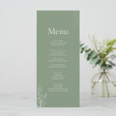 Dark Sage Green Botanical Wedding Menu メニュー (スタンド正面)