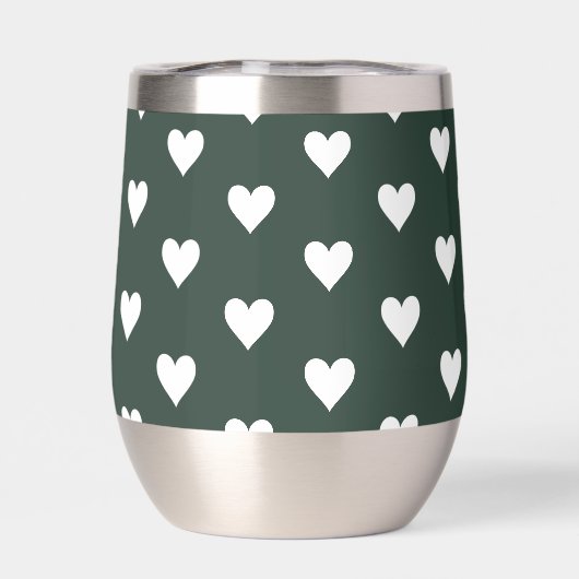 Dark Sage Green Hearts Personalized Name (背面)