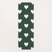 Dark Sage Green Hearts Personalized Name ヨガマット (裏面)