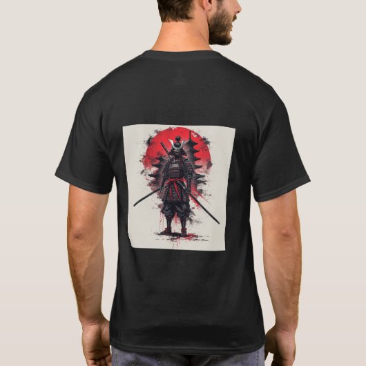 Dark Samurai Japanese Warrior Tシャツ (裏面)