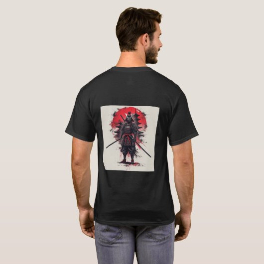Dark Samurai Japanese Warrior Tシャツ (裏面フル)