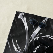 Dark Samurai Warrior in the Rain Illustration ビーチタオル (インサイチュ)