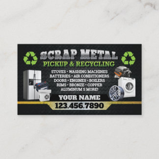Dark Scrap Metal Recycle Business Card - Bilingual 名刺