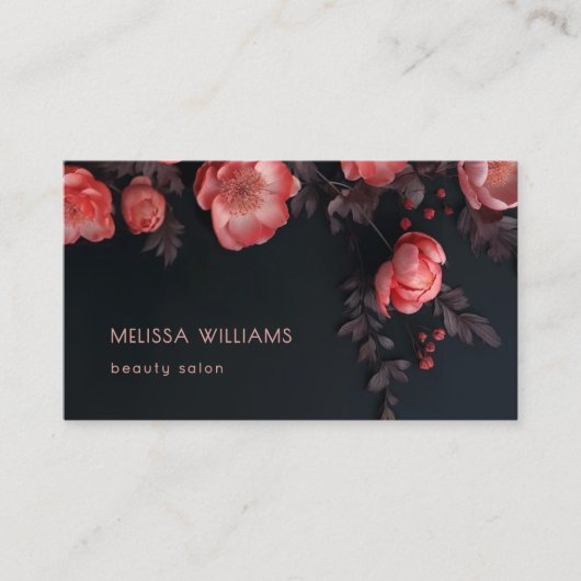 Dark Sculptural 3D Flowers 名刺 (正面)