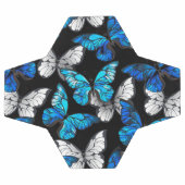 Dark Seamless Pattern with Blue Butterflies Morpho サッカーボール (フラット)