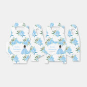 Dark Skin Princess Blue Floral Quinceanera フェイバーボックス (折り畳みなし)