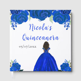Dark Skin Princess Blue Quinceanera Guest Book ゲストブック