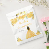 Dark Skin Princess Gold Floral Quinceanera フェイバーバッグ (封をした状態)