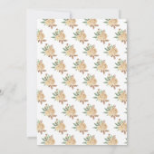 Dark Skin Princess Peach Floral Quinceanera サンキューカード (裏面)