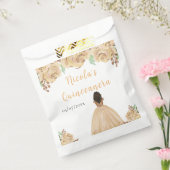 Dark Skin Princess Peach Floral Quinceanera フェイバーバッグ (封をした状態)