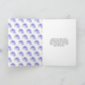 Dark Skin Princess Purple Floral Birthday Party カード (内部)