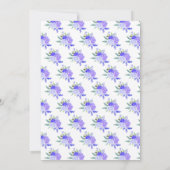 Dark Skin Princess Purple Floral Birthday Party サンキューカード (裏面)