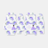 Dark Skin Princess Purple Floral Birthday Party フェイバーボックス (折り畳みなし)