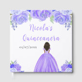 Dark Skin Princess Purple Quinceanera Guest Book ゲストブック (正面)