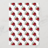 Dark Skin Princess Red Floral Birthday Party 招待状 (裏面)