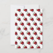 Dark Skin Princess Red Floral Sweet Sixteen 出欠カード (裏面)