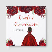 Dark Skin Princess Red Quinceanera Guest Book ゲストブック (正面)