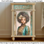 Dark Skin Woman, Baroque Panels DY1L Decoupage 薄葉紙